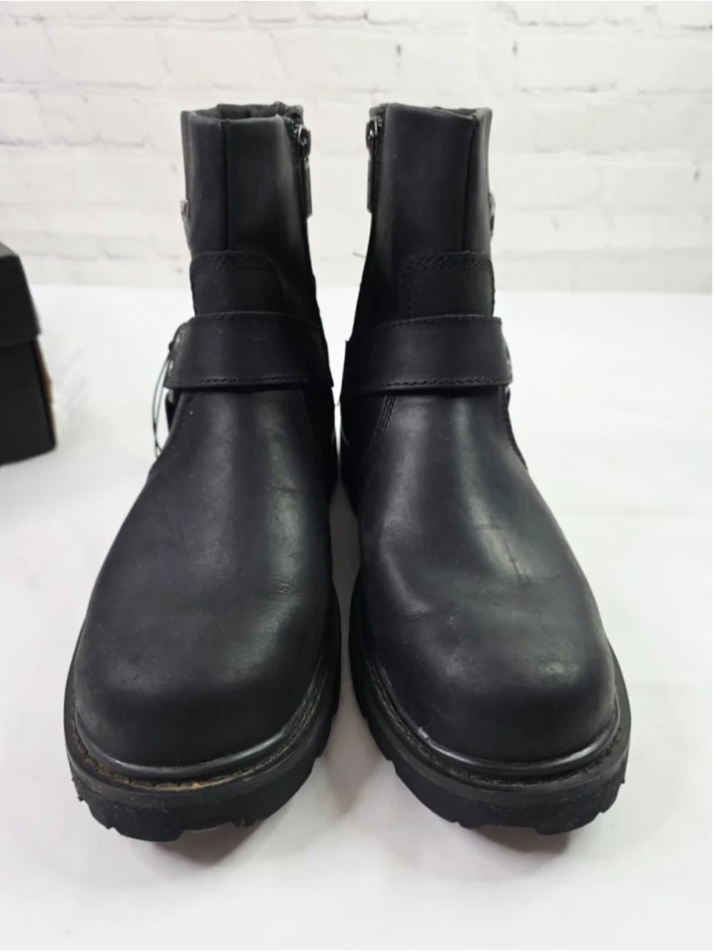 Harley-Davidson Rambert Leather Motorcycle Casual Harness Boot Zip Boots Sz 7.5
